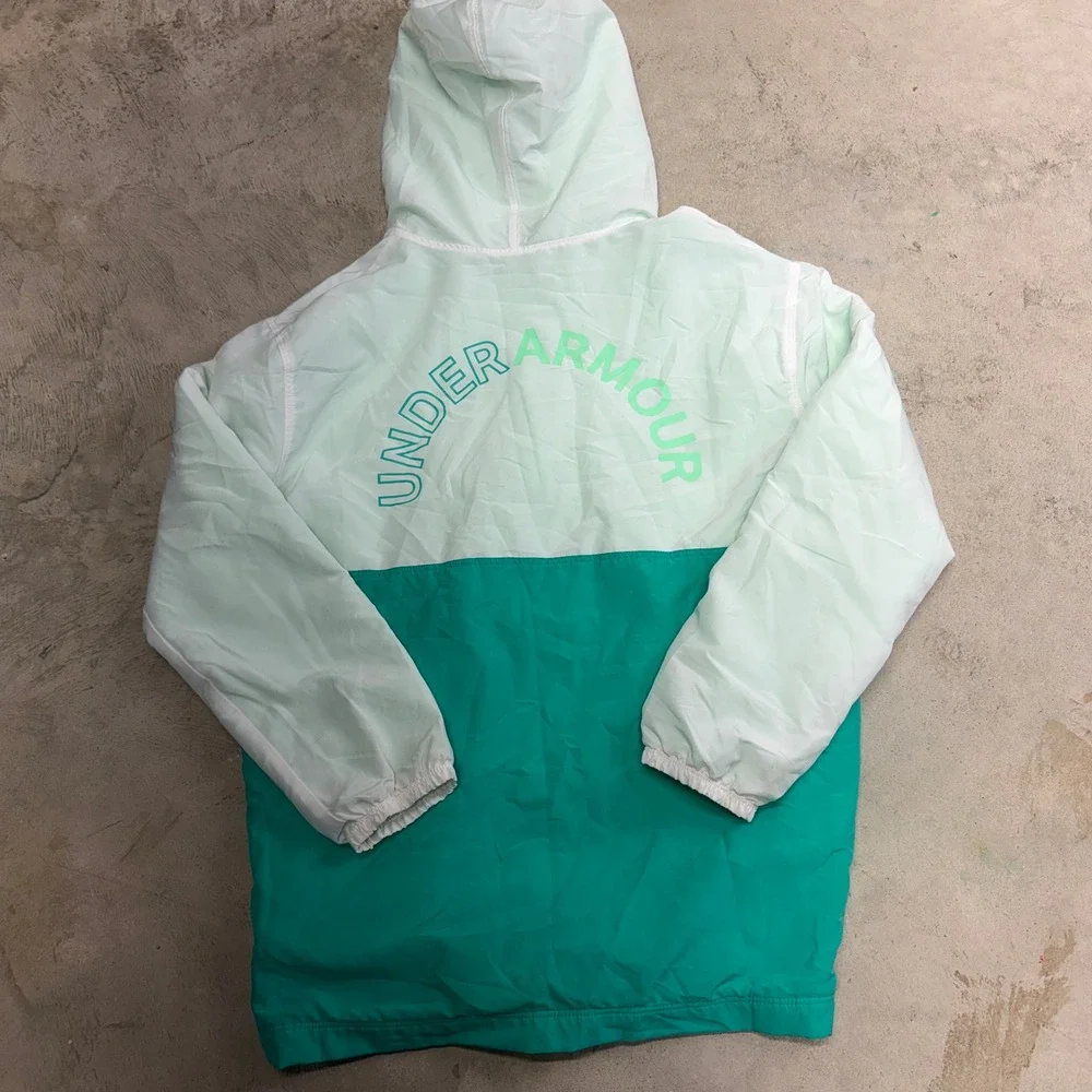 Under Armour Youth Girls Colorblock Hooded Windbreaker‎ Jacket Mint Green YMD